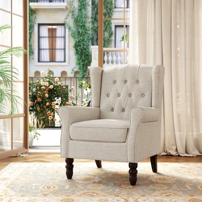 Tufted Wingback Upholstered Accent Chair for Living room