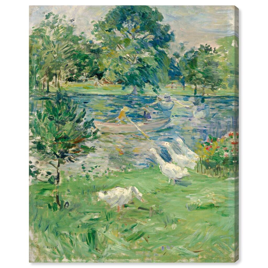 Morisot Girl in Boat with Geese Canvas by Art Remedy, Gallery Wrapped