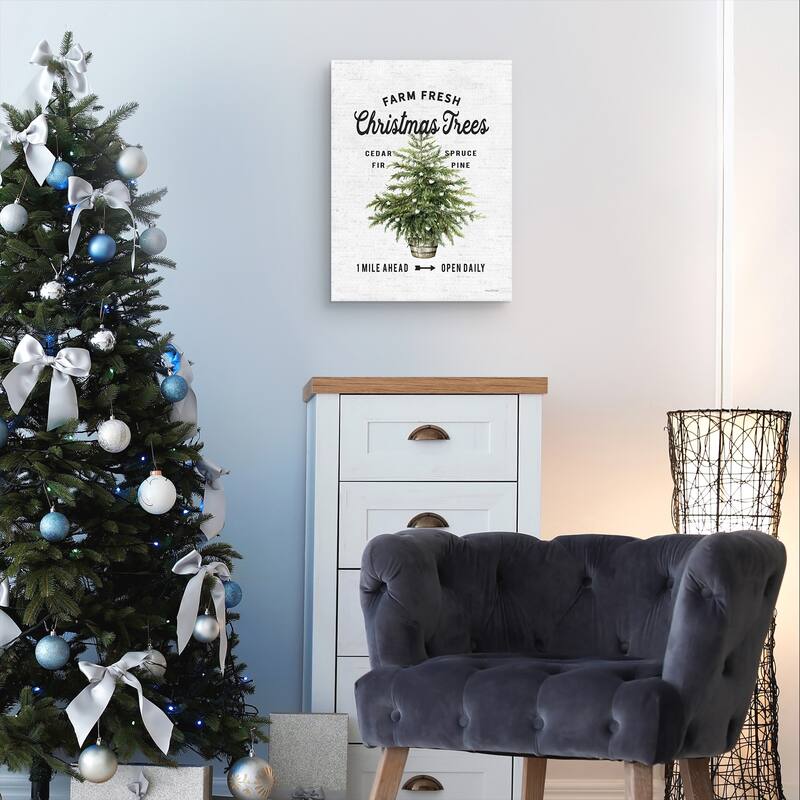 Farm Fresh Christmas Trees I by Lettered & Lined Canvas Art Print