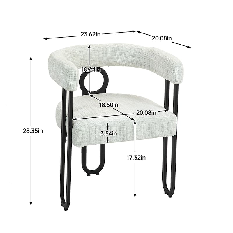 Chenille/Leather Upholstered Contemporary Designed Side Dining Chairs（set of 2）