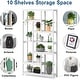 preview thumbnail 4 of 3, 7 Tier Bookshelf, 78.7 inch Tall Bookcase with 10 Open Storage Shelves - 39.37”(L) x 11.8”(D) x 78.74”(H)