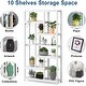 preview thumbnail 9 of 9, Industrial 78.7" Tall Bookcase, 10-shelf Open Display Bookshelf Storage Organizer - 39.37”(L) x 11.8”(D) x 78.74”(H)