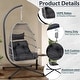 preview thumbnail 3 of 14, HDPE Egg Hanging Chair with Stand - 350lb Capacity Indoor/Outdoor Swing Chair, Includes Cushion and Adjustable Chain