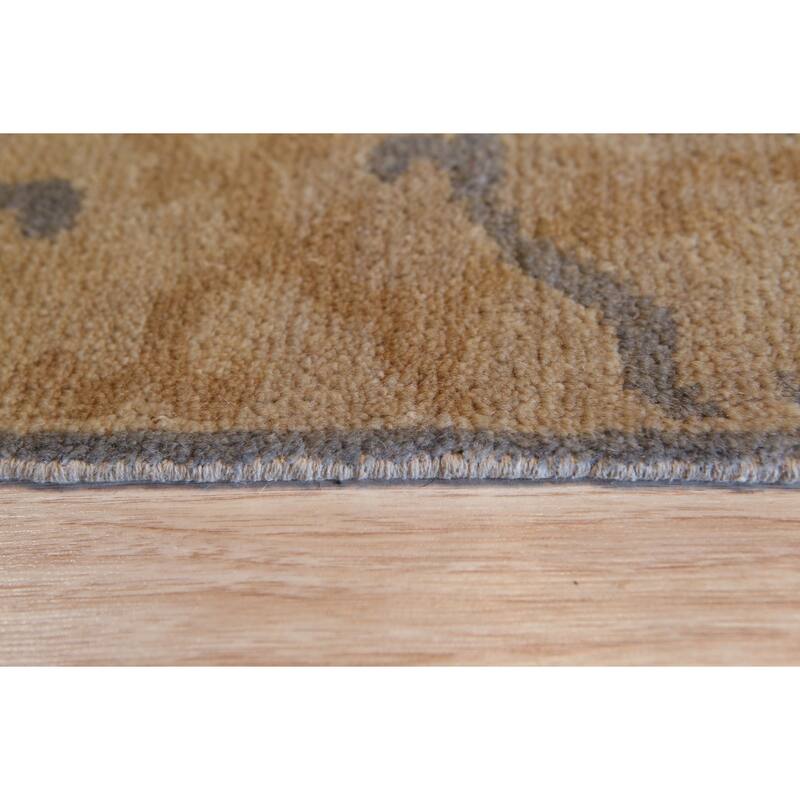 Black Handmade Wool Transitional Ningxia Rug, 6' x 9', Hand Knotted Wool, Soft Subtle Shading Rug - N/A