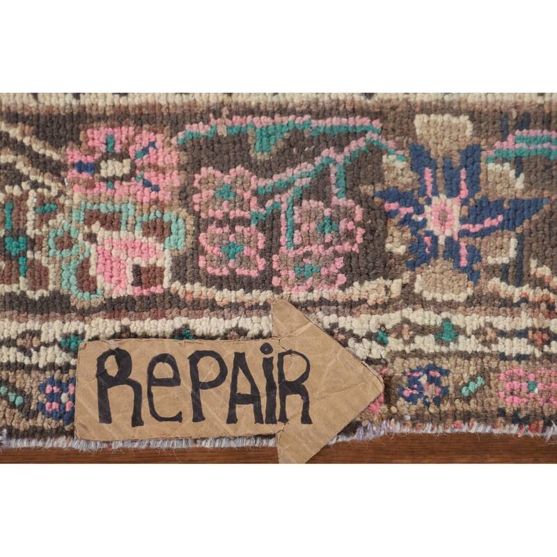 Hamedan Persian Vintage Rug Hand-Knotted Wool Carpet - 6'9"x 10'0"