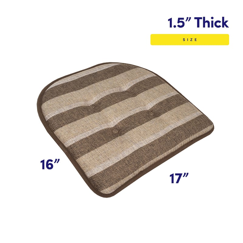 Bradford Striped U Shaped Memory Foam Chair Pad