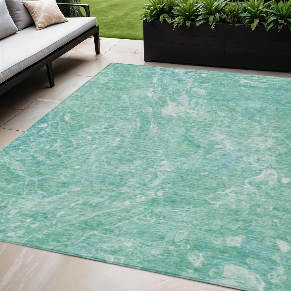 HomeRoots Abstract Transitional Rectangle Outdoor Rug