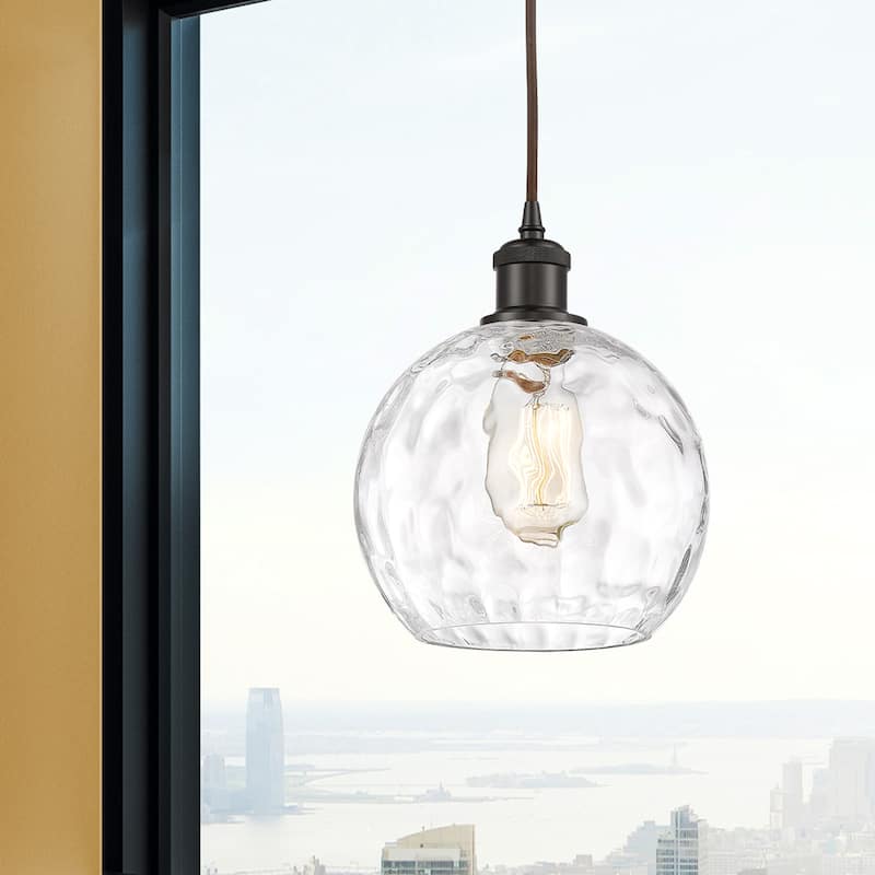 Innovations Lighting Ballston Athens Water Glass 1 Light 8" Cord Hung Mini Pendant