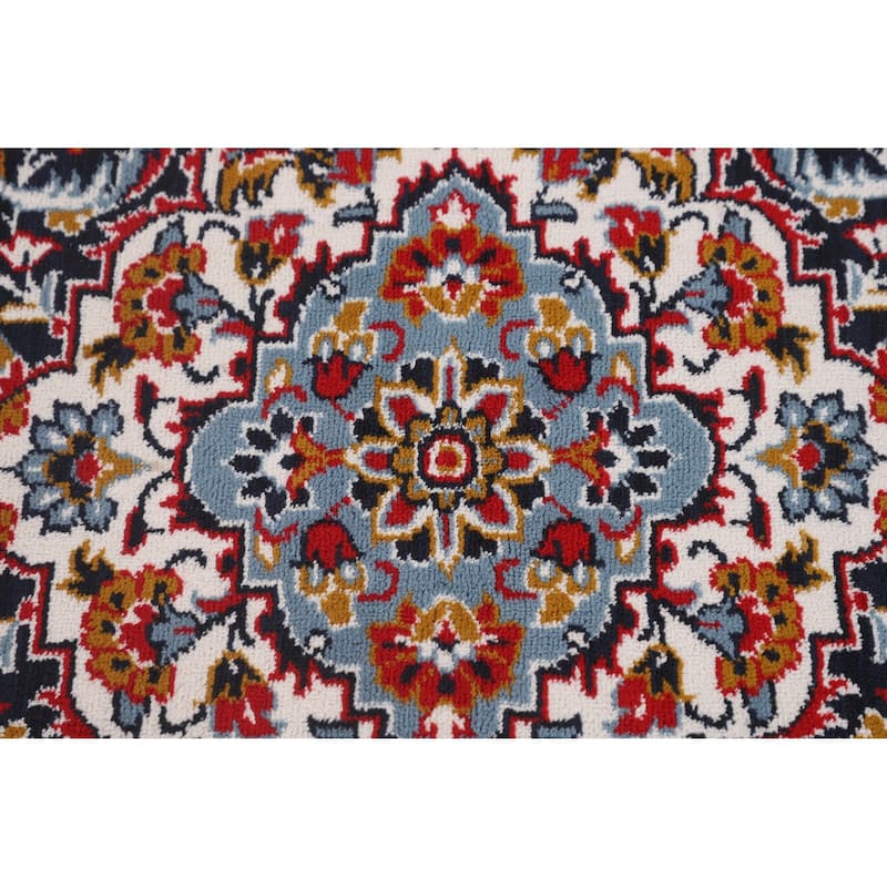 Floral Red Kashan Turkish Area Rug Machine Made Medallion Carpet - 9'7" x 12'11"