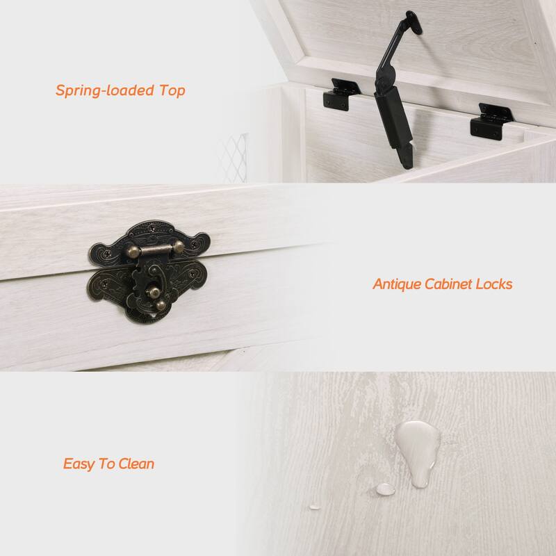 WAMPAT Lift Top End Table with Rustic Lock