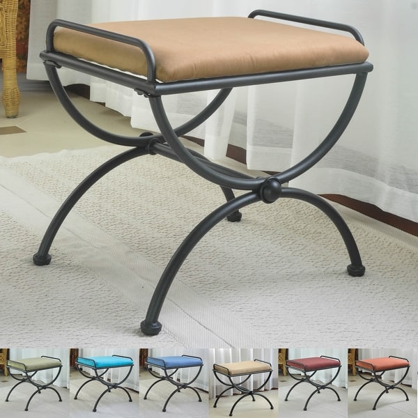 slide 2 of 9, Cambridge Iron Vanity Stool with Cushion