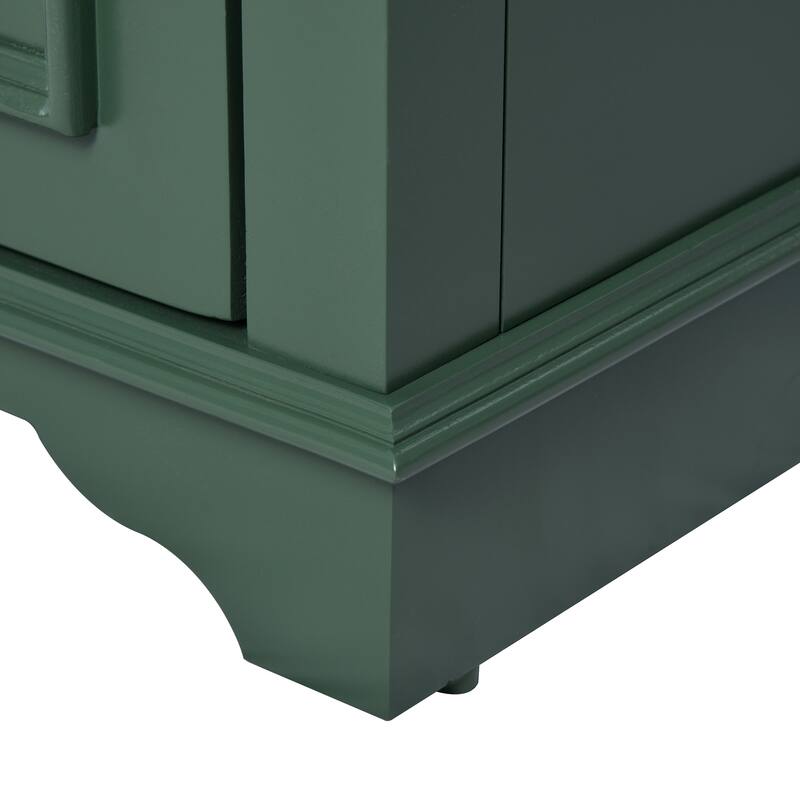 GDFStudio - Halcyon Modern Freestanding Bathroom Vanity with Ceramic Sink and Soft-Closing Storage Doors & Silver Handles