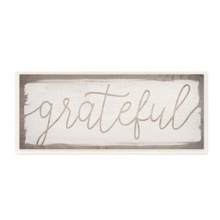 Stupell Whimsical Grateful Phrase Distressed Wood Pattern Wood Wall Art ...