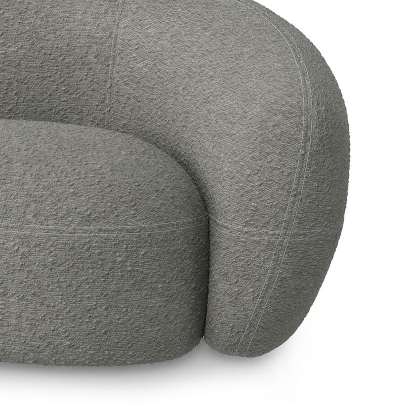 WYNDENHALL Cara 89 inch Wide Contemporary Sofa in Vanilla Cream Boucle Performance Fabric - 88.5" W x 39.25" D x 28.75" H