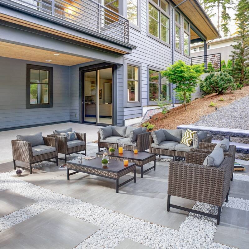 Patio Festival Right-Angle 10-Piece Outdoor Conversation Set