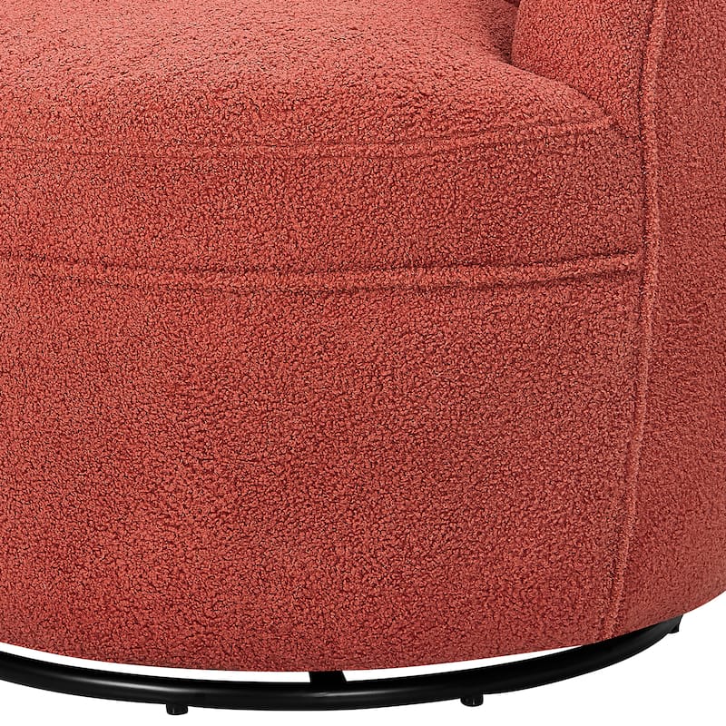 Swivel Single Lounge Sofa Plush Barrel Chair with Thick Foam Padding, Round Armchair Accent Chair Club Chair
