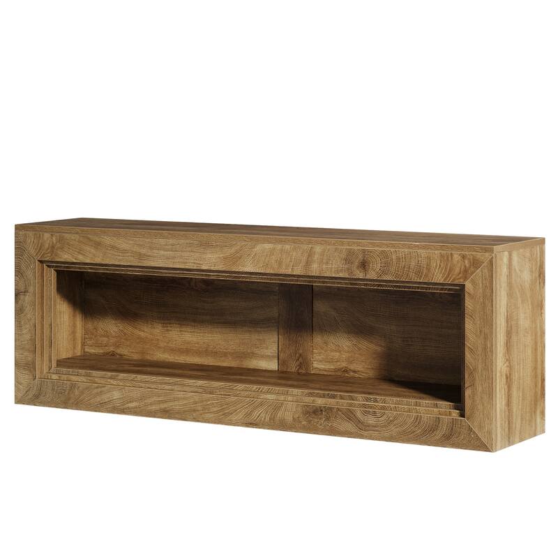 63" Extra Long TV Stand with Storage Shelves, Media Console Entertainment Center for 55/60/65/75-Inch TVs Living Room Bedroom