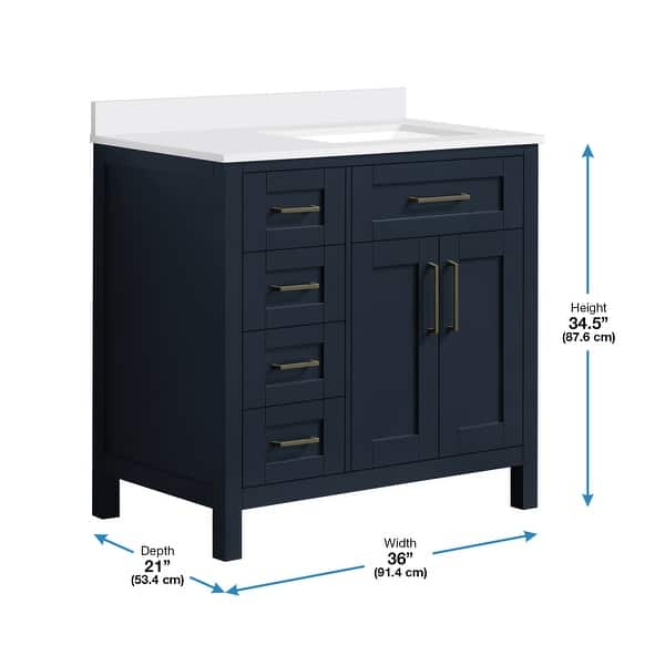 OVE Decors Tahoe 36 in. Vanity in Midnight Blue - Bed Bath & Beyond - 32234339