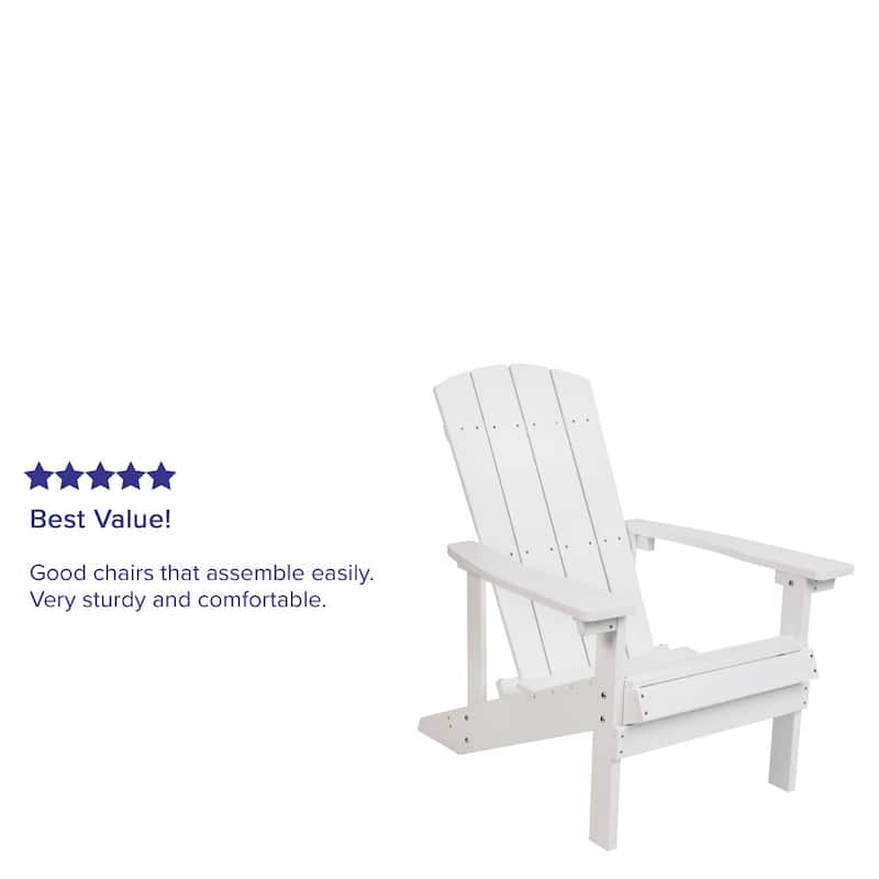 Outdoor All-Weather Poly Resin Wood Adirondack Chair - 29.5"W x 33.5"D x 35"H