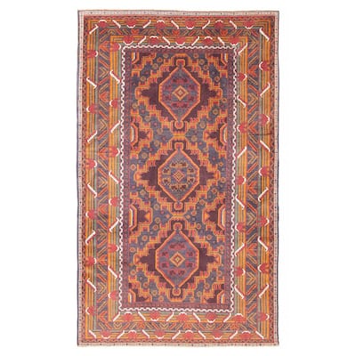 ECARPETGALLERY Hand-knotted Teimani Charcoal Wool Rug - 3'10 x 6'4