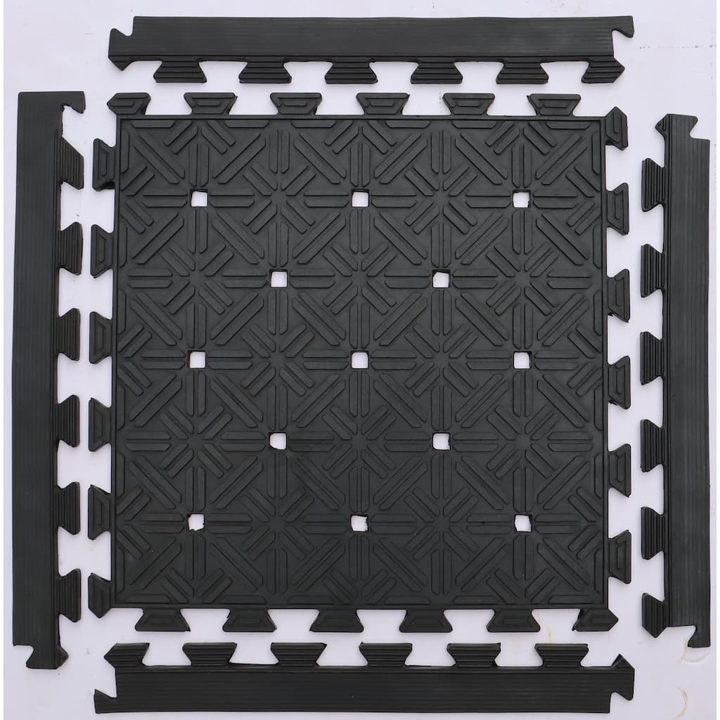 Rubber Tile with connectors (Set of 4) - N/A