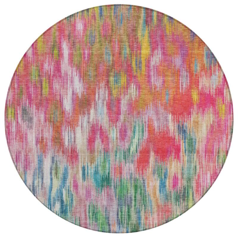 Machine Washable Indoor/Outdoor Modern Watercolor Chantille Rug