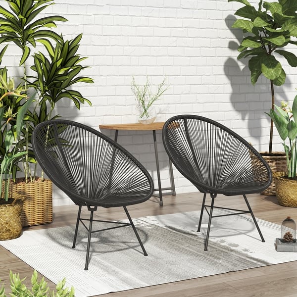 slide 18 of 49, Sarcelles Acapulco Modern Wicker Chairs by Corvus (Set of 2) Black