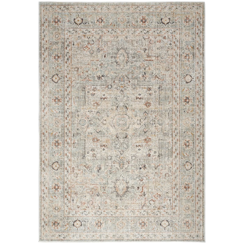 Nourison Oushak Home Indoor Grey Persian Area Rug - 5' 5" x 7' 3" - Grey - Rectangle
