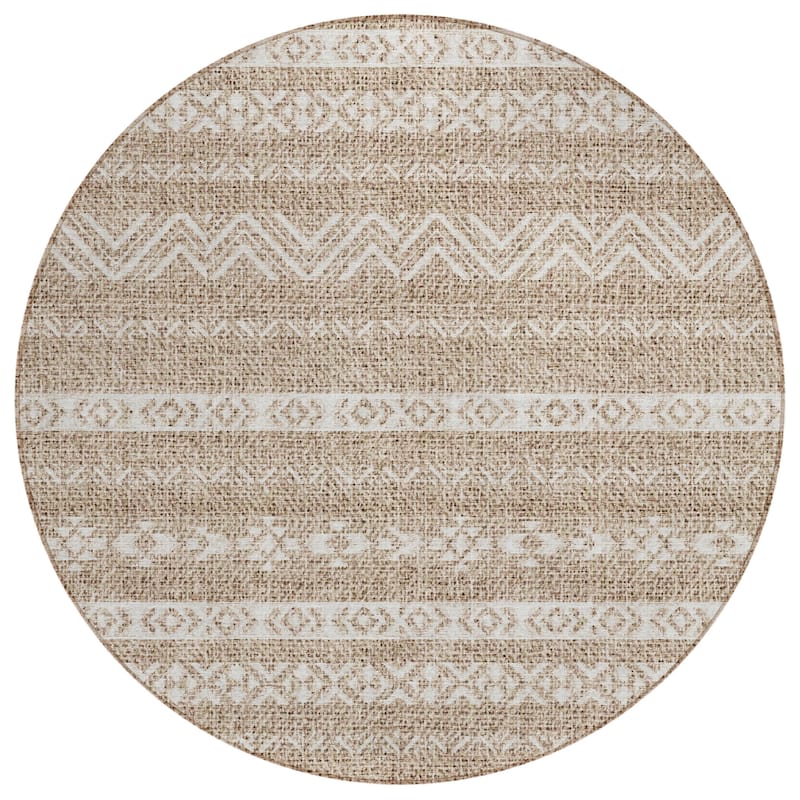 Machine Washable Indoor/ Outdoor Chantille Boho Stripes Rug