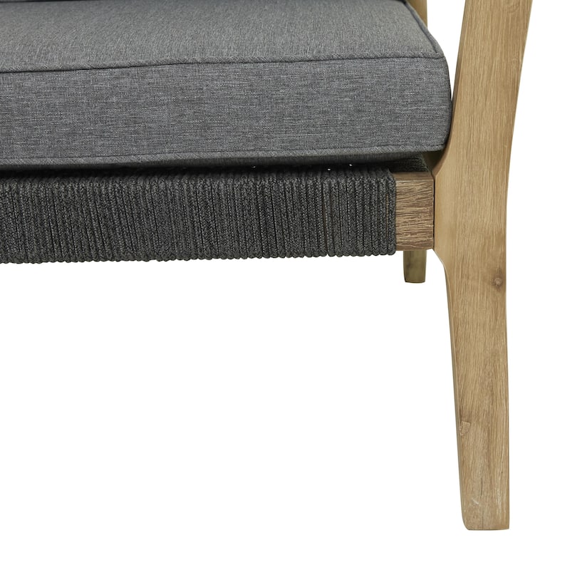 Wood Outdoor Sofa with Cushions - Dark Grey - Roche River Decor