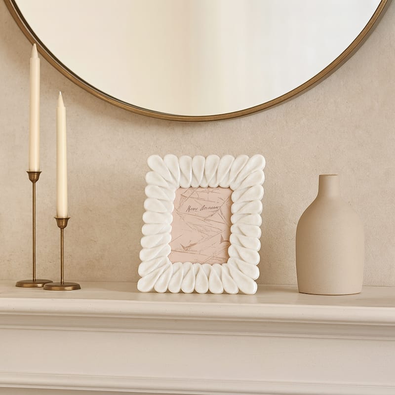 Resin Photo Frame Sculpted Dimensional Design and Textured Contours - 9.5" x 7.25" x 1"
