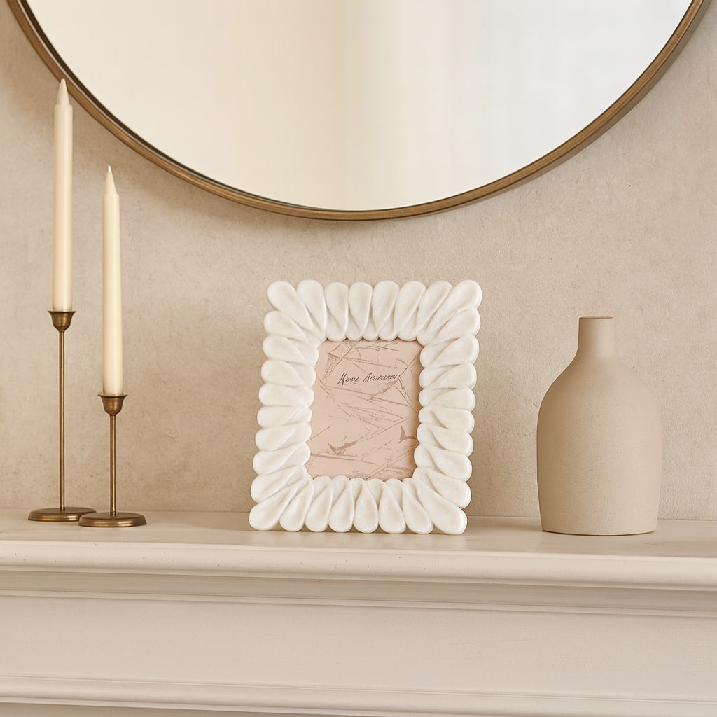 Resin Photo Frame Sculpted Dimensional Design and Textured Contours