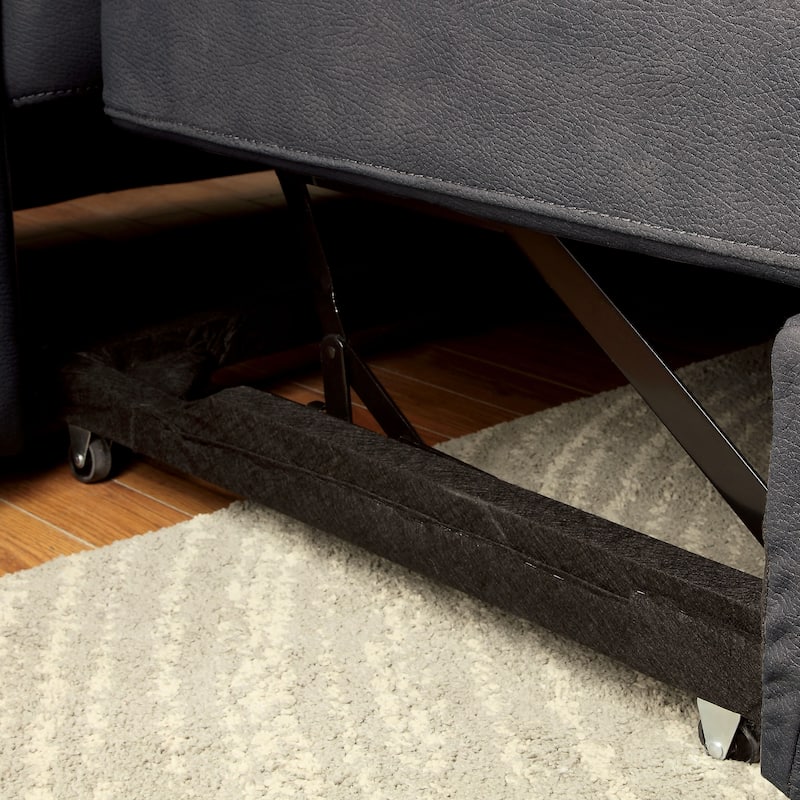 Werr Contemporary Faux Nabuck Fabric Sleeper Sectional with Storage Under Chaise by Furniture of America