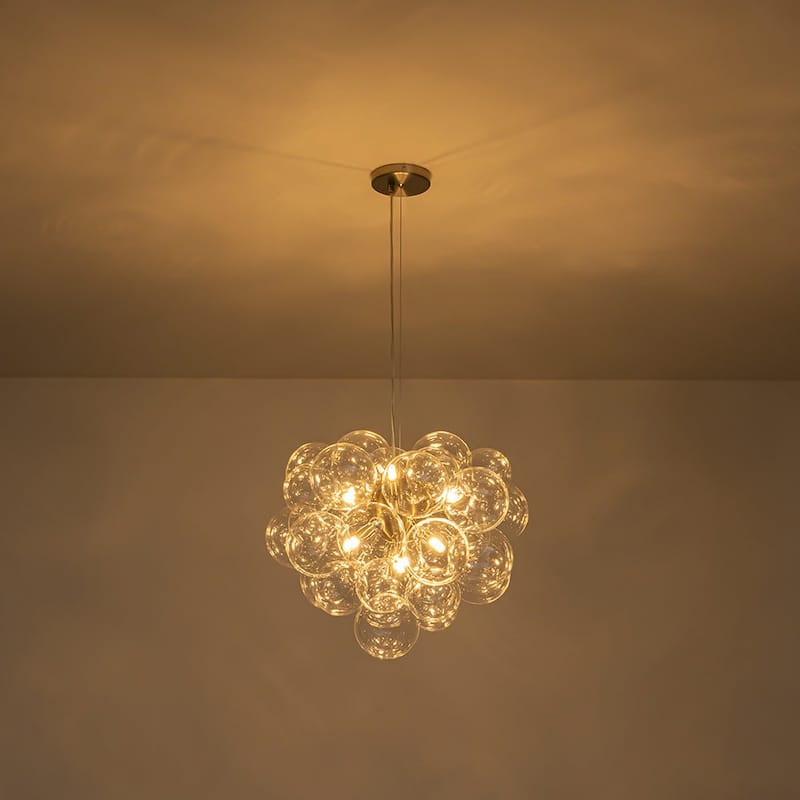 Glam 6-Light Dimmable Cluster Glass Globe Bubble Chandelier