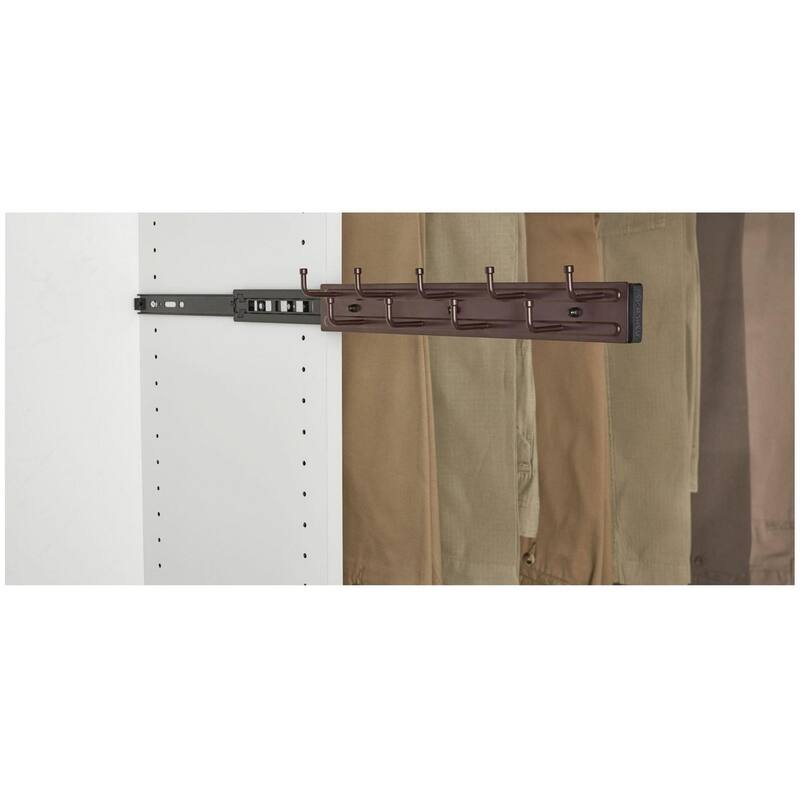 Rev-A-Shelf BRC Series 12 Inch Pull Out Belt and Tie Rack with 9 Hooks