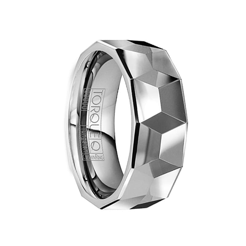 Shop Crown Ring Faustinus Tungsten Rings For Men Tungsten Lifetime Guarantee Wedding Ring Band Detailed Large Facets 8mm Overstock 16914624