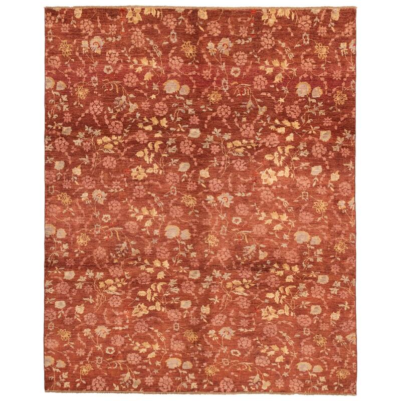 ECARPETGALLERY Hand-knotted Peshawar Ziegler Dark Copper Wool Rug - 8'0 x 9'9
