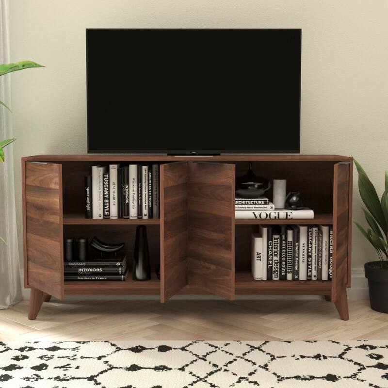60" Buffet Cabinet with 4 Soft Close Doors and Adjustable Shelves - 15.75"D x 59.25"W x 29.75"H