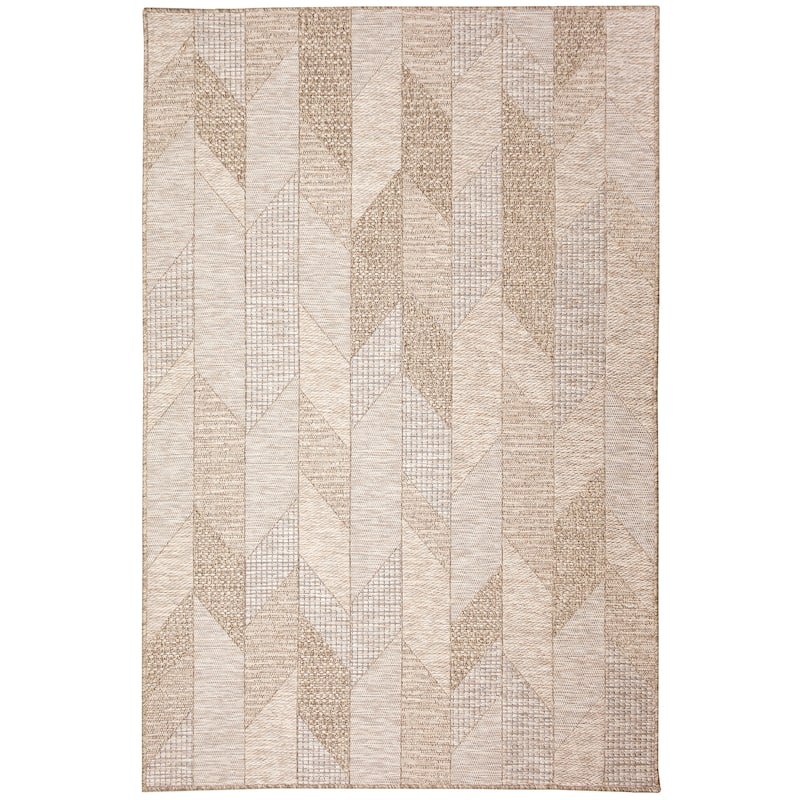 Liora Manne Orly Angles Indoor/Outdoor Rug - 1'11" x 7'6" - Beige/Natural