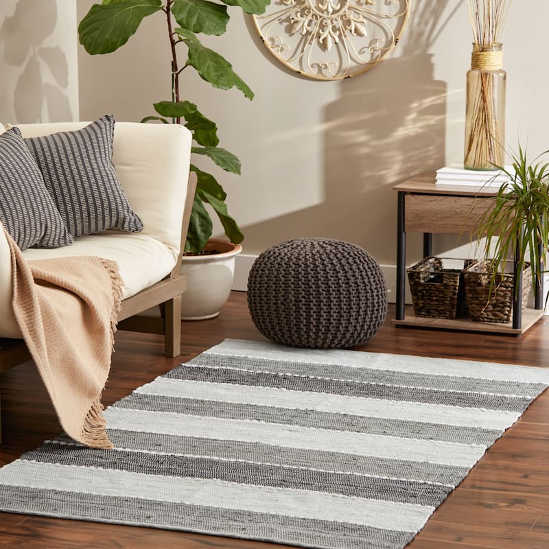 Hand-Loomed Paper Chindi Rug