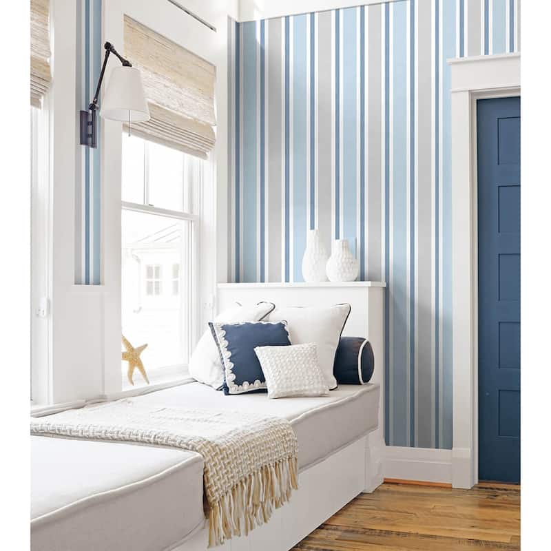 NextWall Linen Cut Stripe Peel and Stick Wallpaper - 20.5 in. W x 18 ft. L