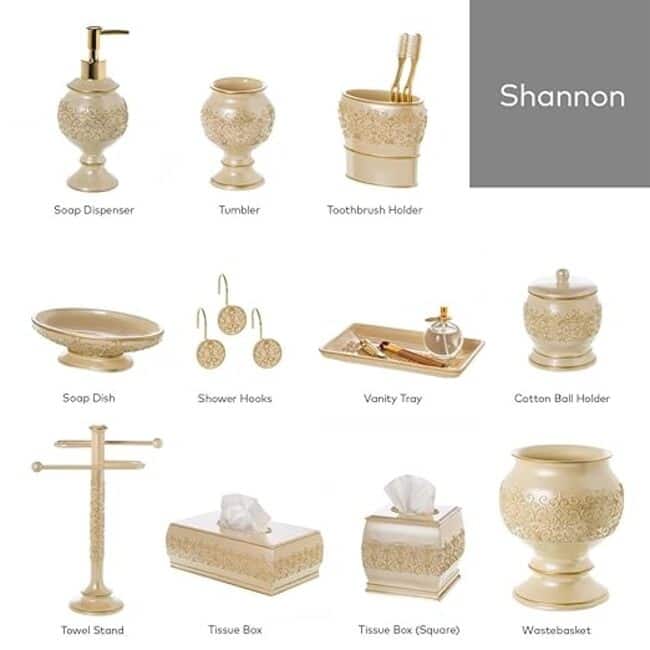 Creative Scents Shannon 6-piece Bath Accessory Set - Beige