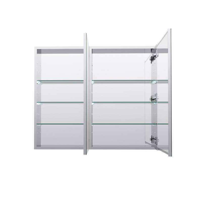 36''W X 30''H Recessed Or Surface Wall Mount Bathroom Medicine Cabinet With Adjustable Glass Shelves