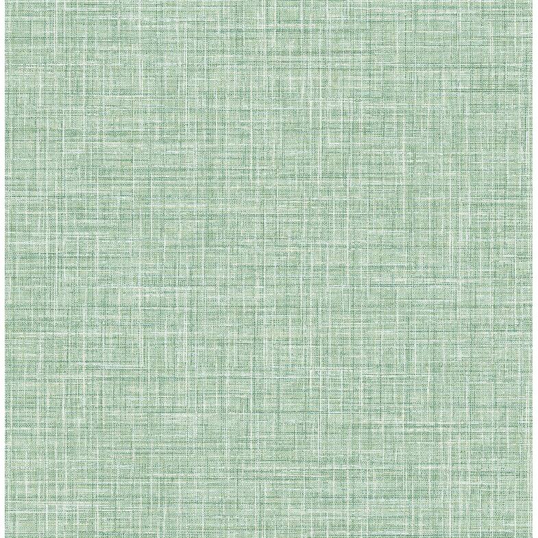 Brewster Barbary Green Crosshatch Texture Wallpaper - 20.5in x 396in x 0.025in