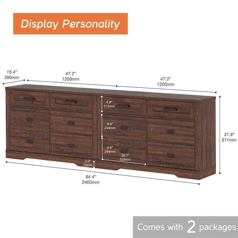 WAMPAT Dresser for Bedroom, Mid Century Modern Closet Storage Organizer