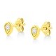 preview thumbnail 3 of 4, 10K Yellow Gold Plated .925 Sterling Silver 1/10 Cttw Miracle-Set Diamond Pear Shape Stud Earrings (K-L Color, I2-I3 Clarity)