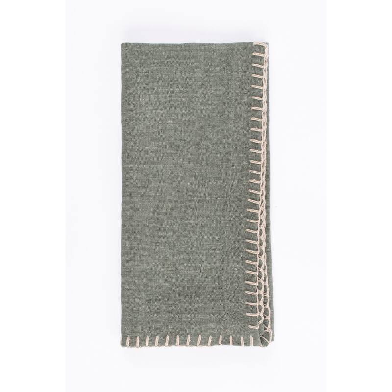 Brody, Linen, Dinner Napkin Set (Set of 4) - Kale