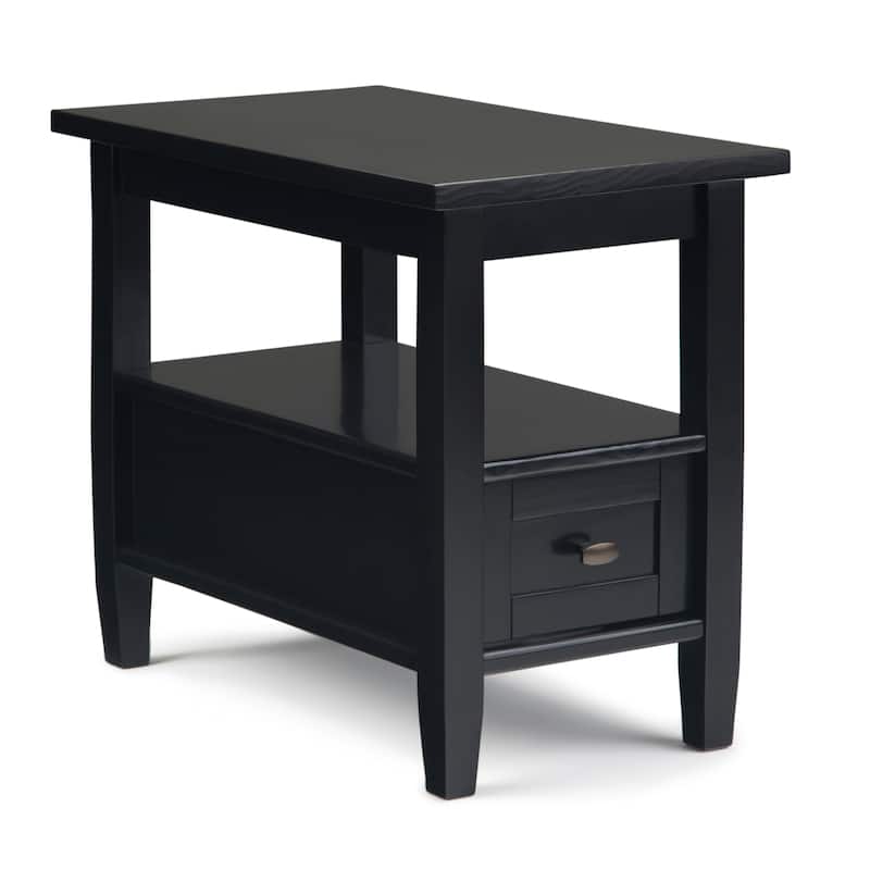 WYNDENHALL Norfolk SOLID WOOD 14 inch Wide Rectangle Transitional Narrow Side Table - 14 Inches wide