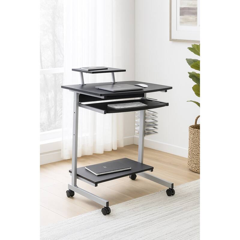 Ergonomically Designed Space-saver Computer Desk - Graphite