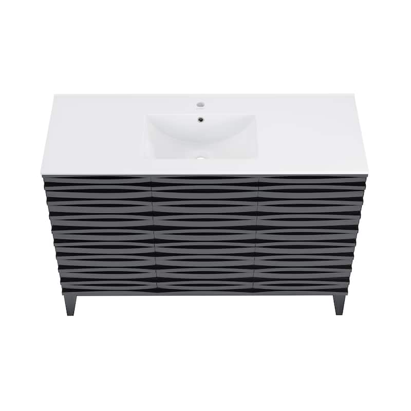 Cascade 48" Bathroom Vanity In Black